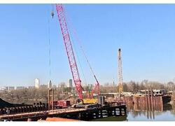 НПС продолжает строительство велопешеходного моста в&nbsp;створе Островной улицы