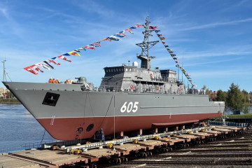 Спущен на&nbsp;воду морской тральщик &laquo;Семен Агафонов&raquo; проекта 12700